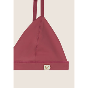 Top a triangolo in similpelle laminata