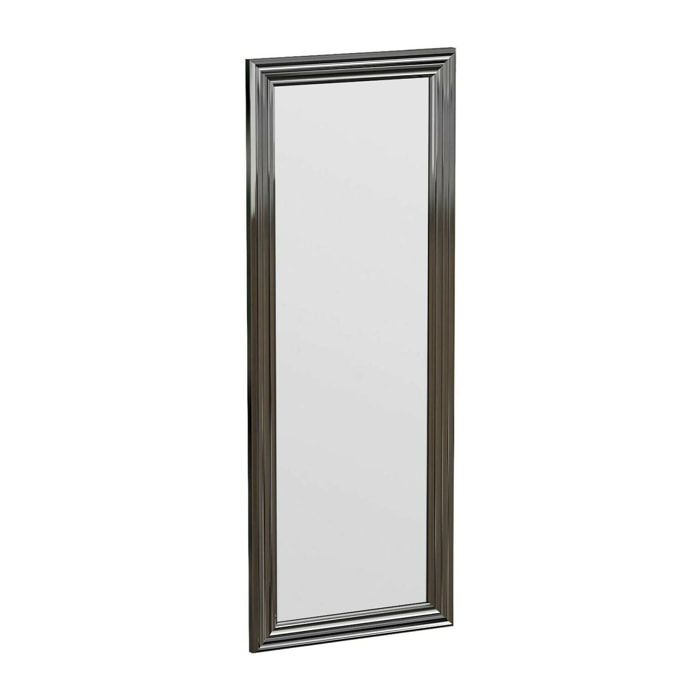 Specchio Lina, Specchiera, Articolo d'arredo a muro, Decorazione con specchio, 40x3h105 cm, Argento