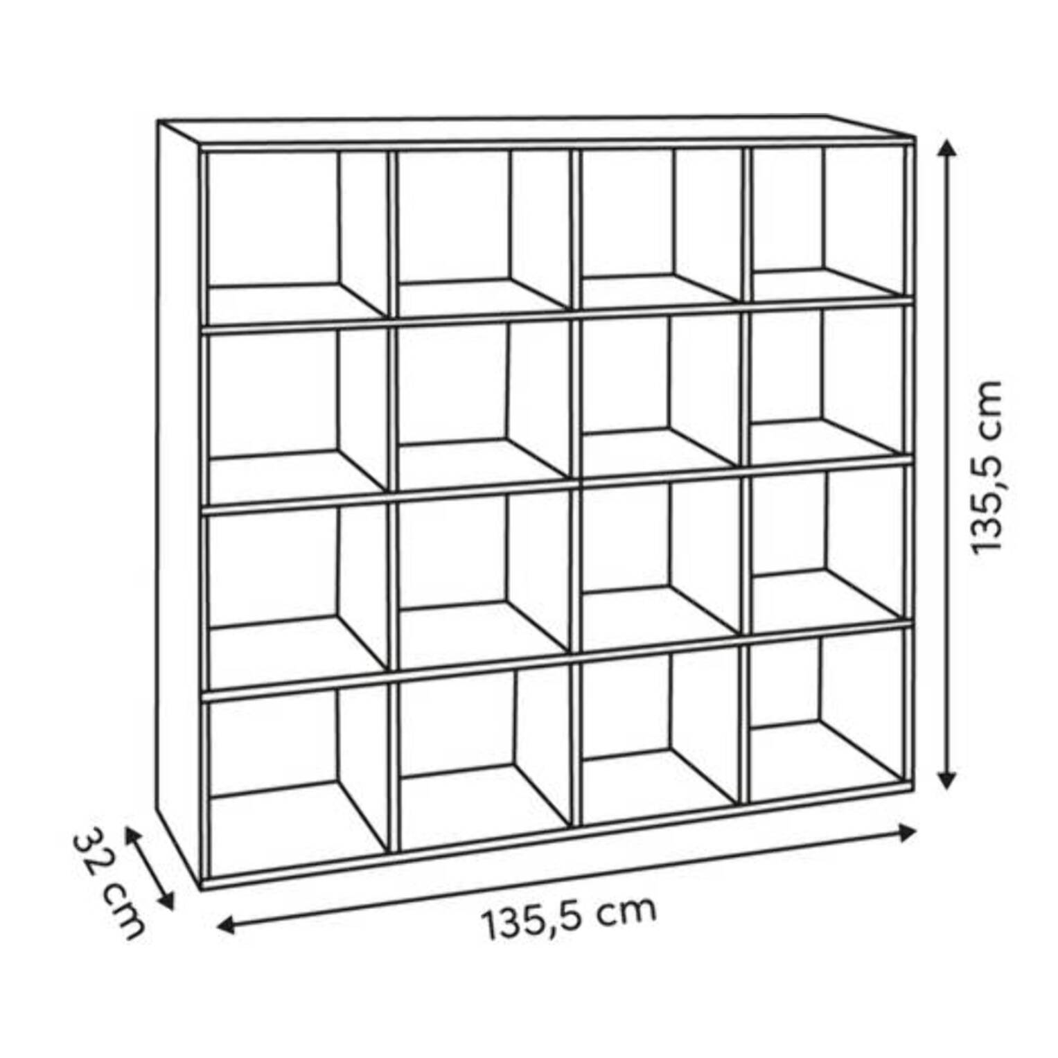 Étagère Mix'N Modul 16 cases carré blanc