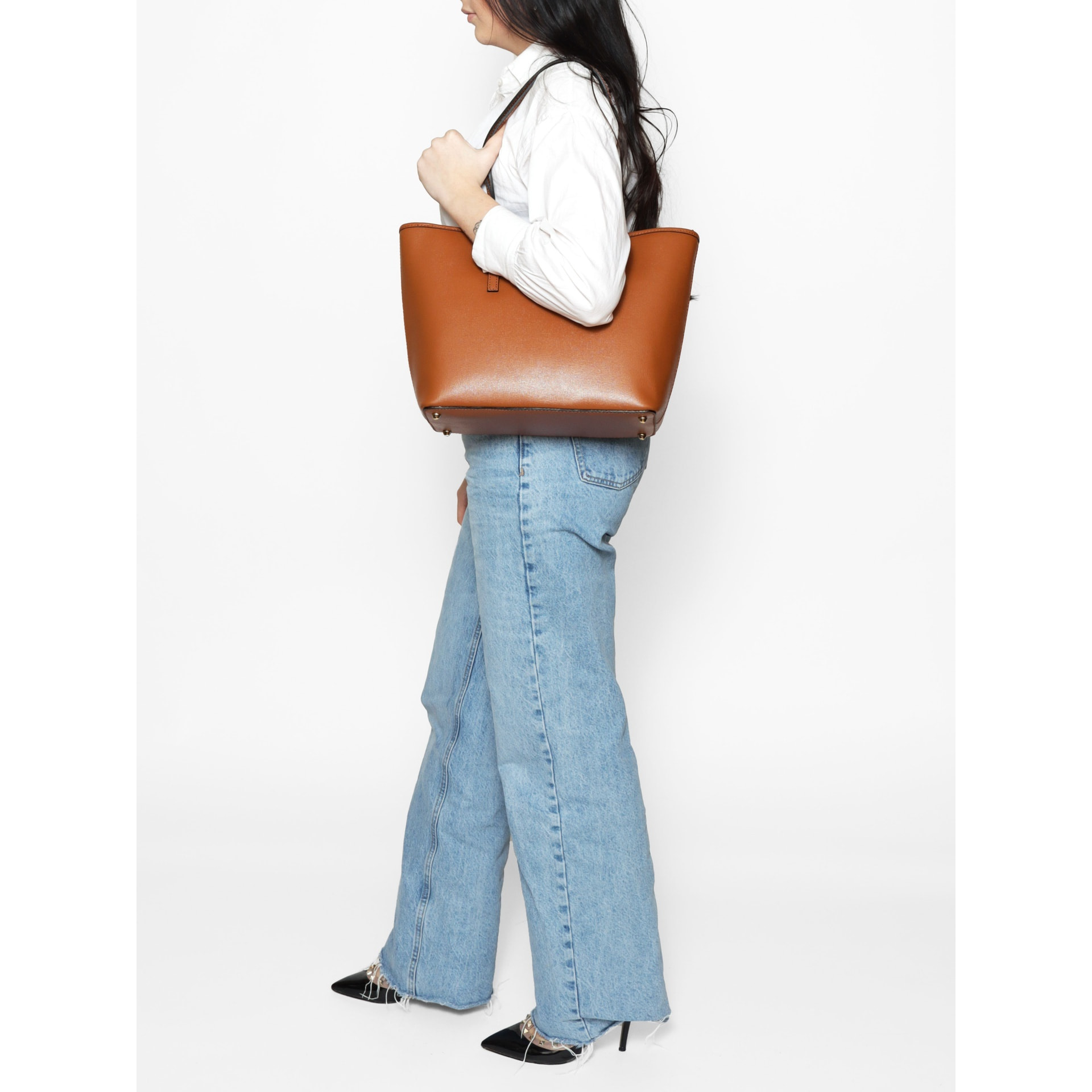 Borsa a spalla da donna - Modello Lysia - Vera pelle - 32.0 x 27.0 x 14.0 cm