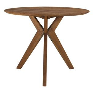 SIXTINE - Table à manger ronde en bois de teck recyclé D100cm