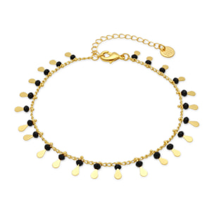 Tobillera Cahuit acabado oro amarillo 18k