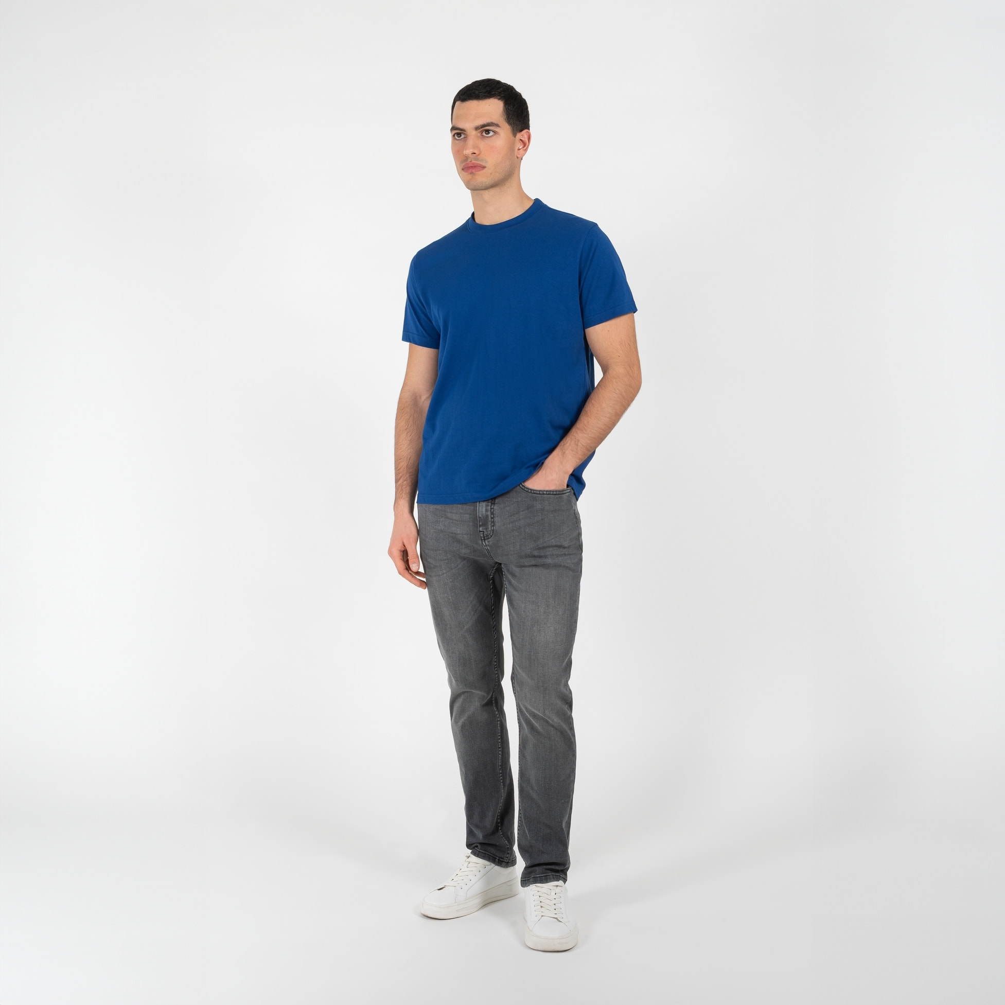 T-shirt jersey di cotone bio washed regular fit