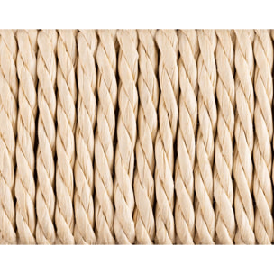 Liora - tabouret en bois de pin et corde tressée – H 45cm - Bois / Beige