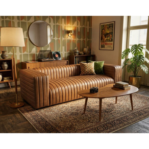 Igor - Canapé droit 3 places en simili - Marron