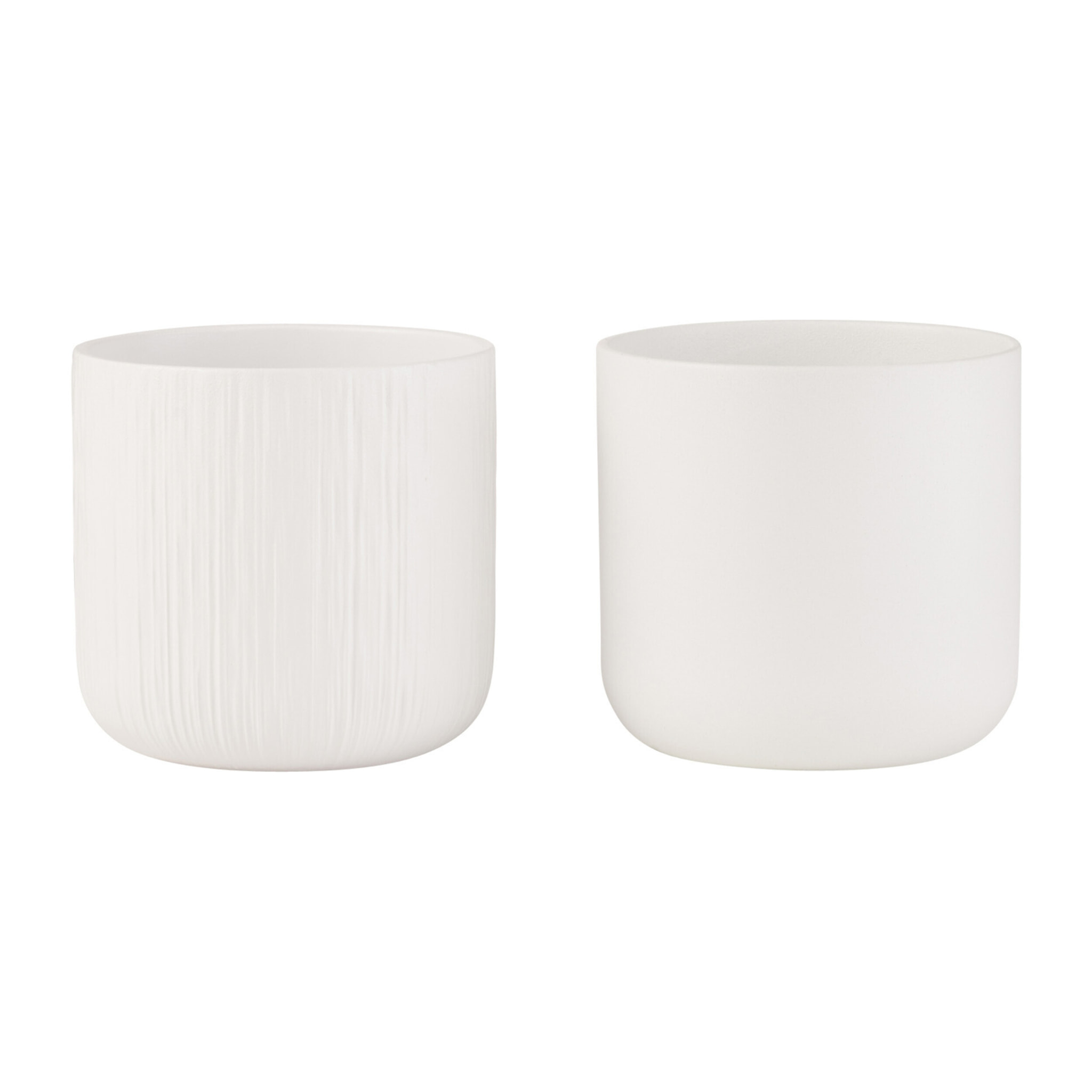 J-Line cache-pot Gen - céramique - blanc - medium - 2 pièces - Ø 15 cm