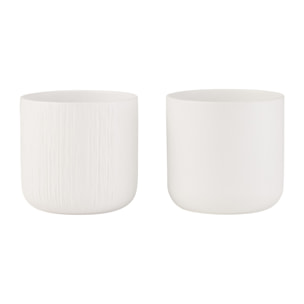 J-Line pot de fleurs Gen - céramique - blanc - medium - 2 pcs - Ø 15 cm