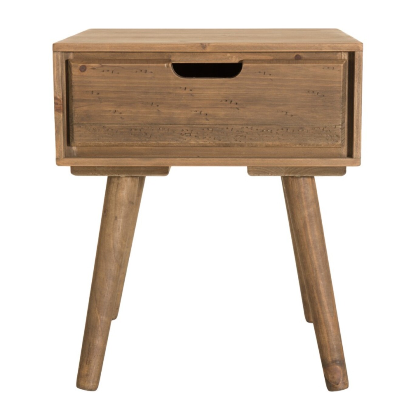 ANDY - Chevet scandi bois marron 1 tiroir Sapin