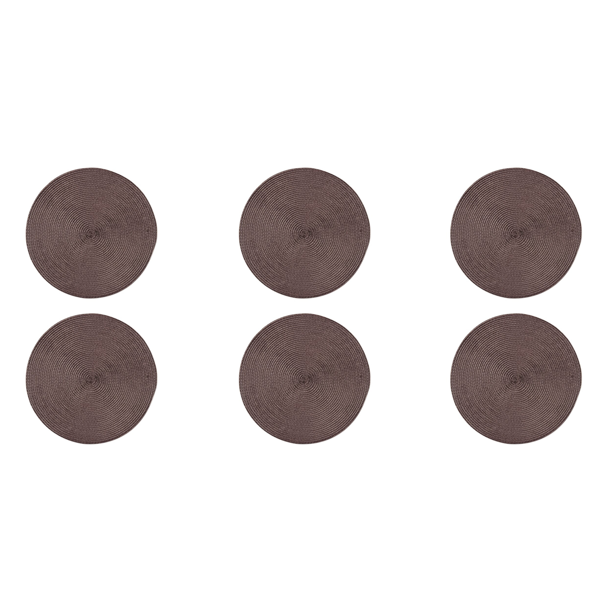 Set de 6 sets de table ronds Excelsa – Round, Polypropylène Marron