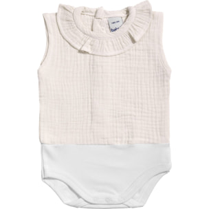 Body bebé sin mangas cuello bambula