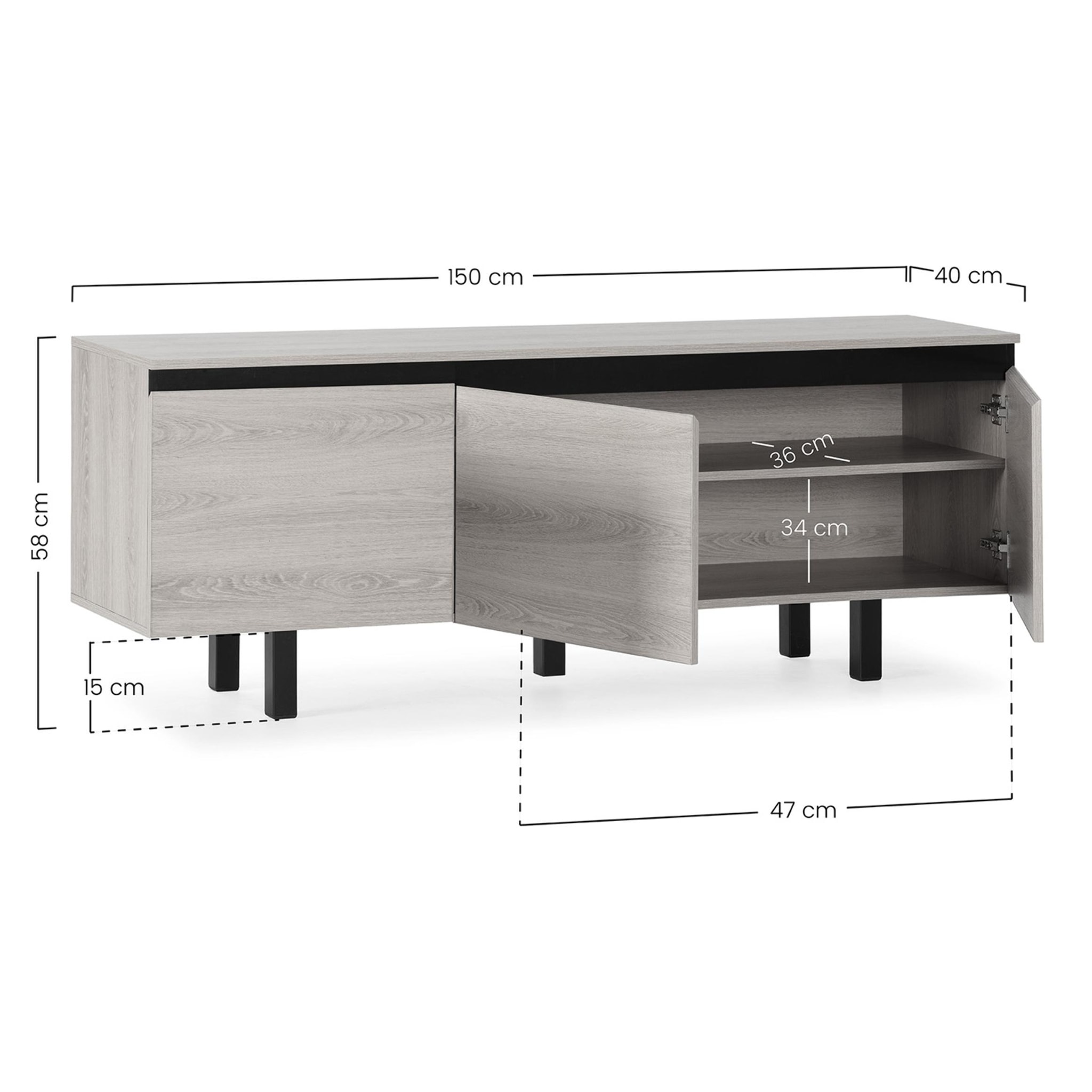 Mueble TV Molina 3 puertas color roble