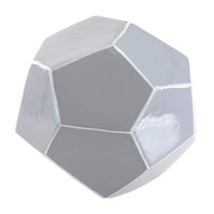 Bola Ceramica Lacada Gris/blanco 15x15x15 Cm