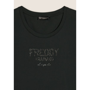 T-shirt raglan con inserto geometrico