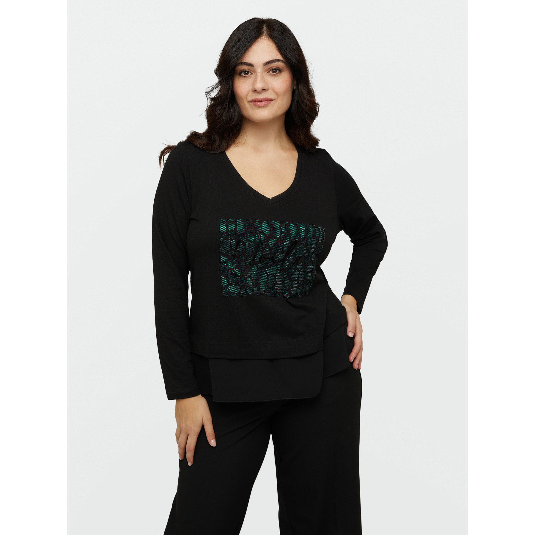 Fiorella Rubino - Camiseta con estampado y texto - Negro