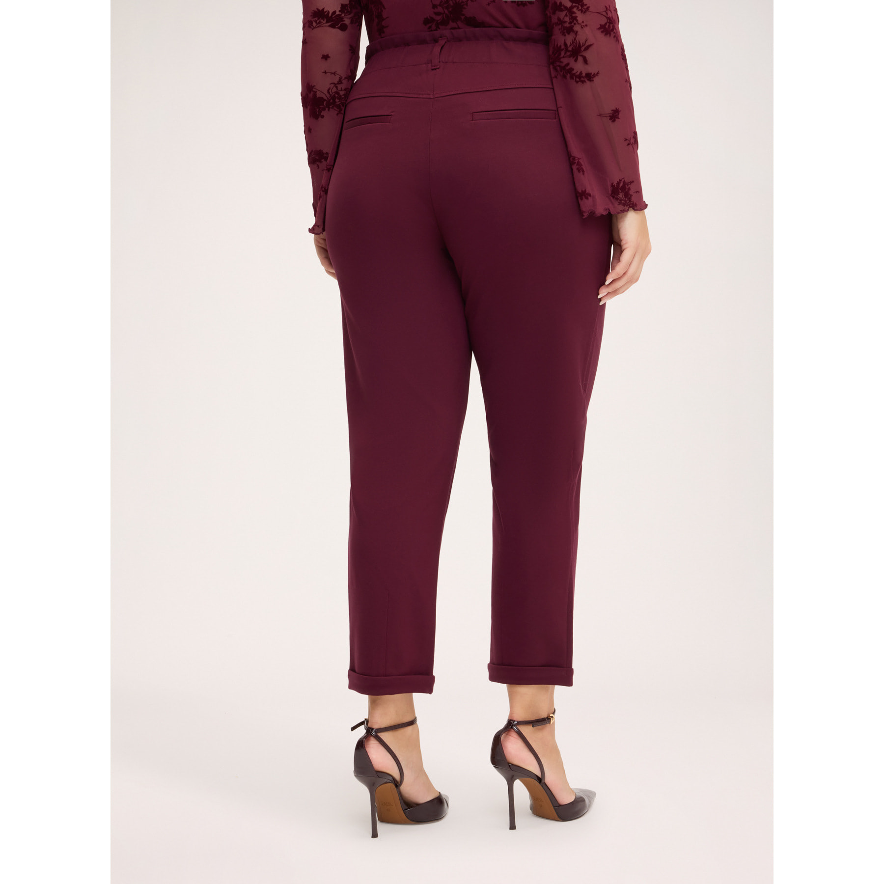 Fiorella Rubino - Pantaloni Balloon in Punto Milano - Bordeaux