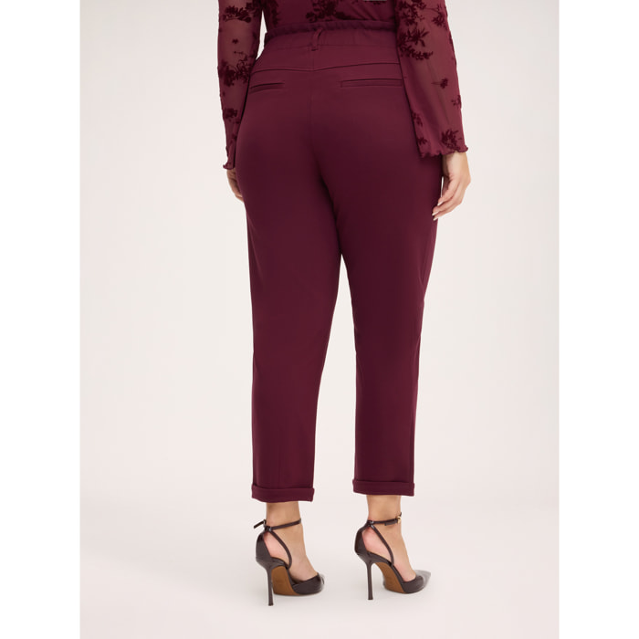 Fiorella Rubino - Pantaloni Balloon in Punto Milano - Bordeaux