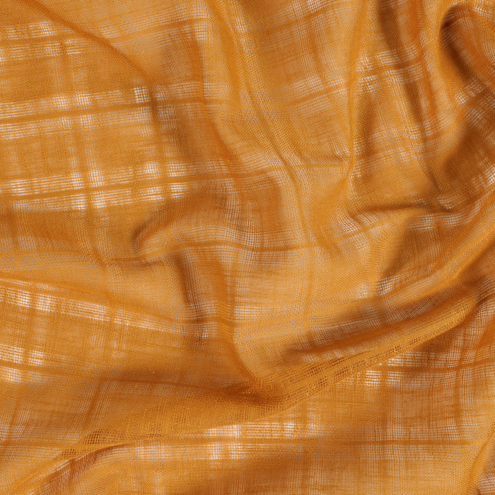 Voilage à Oeillets Motifs Carreaux Alsaciens - Orange Foncé