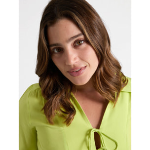 Fiorella Rubino - Blusa con cordones de viscosa LENZING™ ECOVERO™ - Amarillo