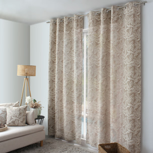 Rideau à oeillets en coton recyclé Chambray - Naturel