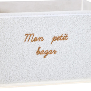 Boîte de rangement en bouclette Yuki pliable 29x29cm blanc
