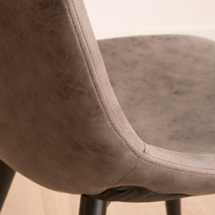 Chaise rembourrée Belmont -tapisserie et pieds métalliques-couleur gris 44 x 87 x 52 cm