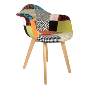 Fauteuil Scandinave Patchwork - Lot de 2