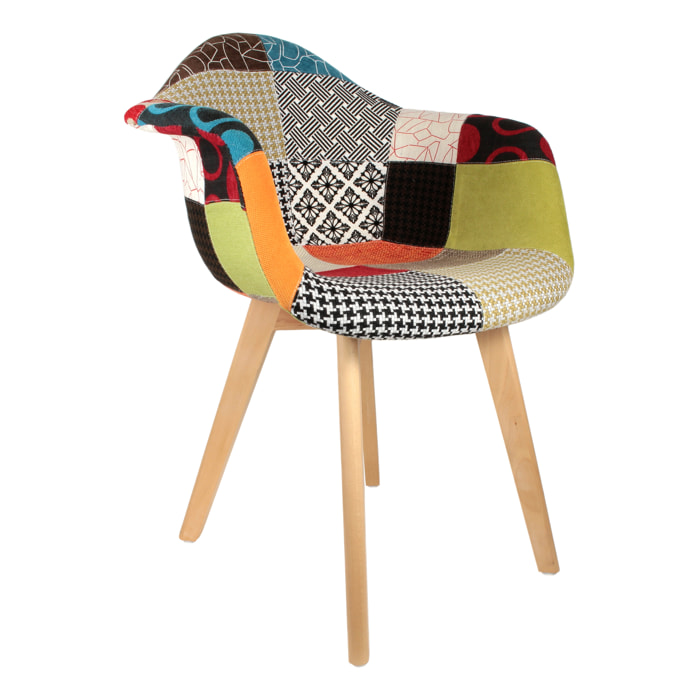 Fauteuil Scandinave Patchwork - Lot De 2