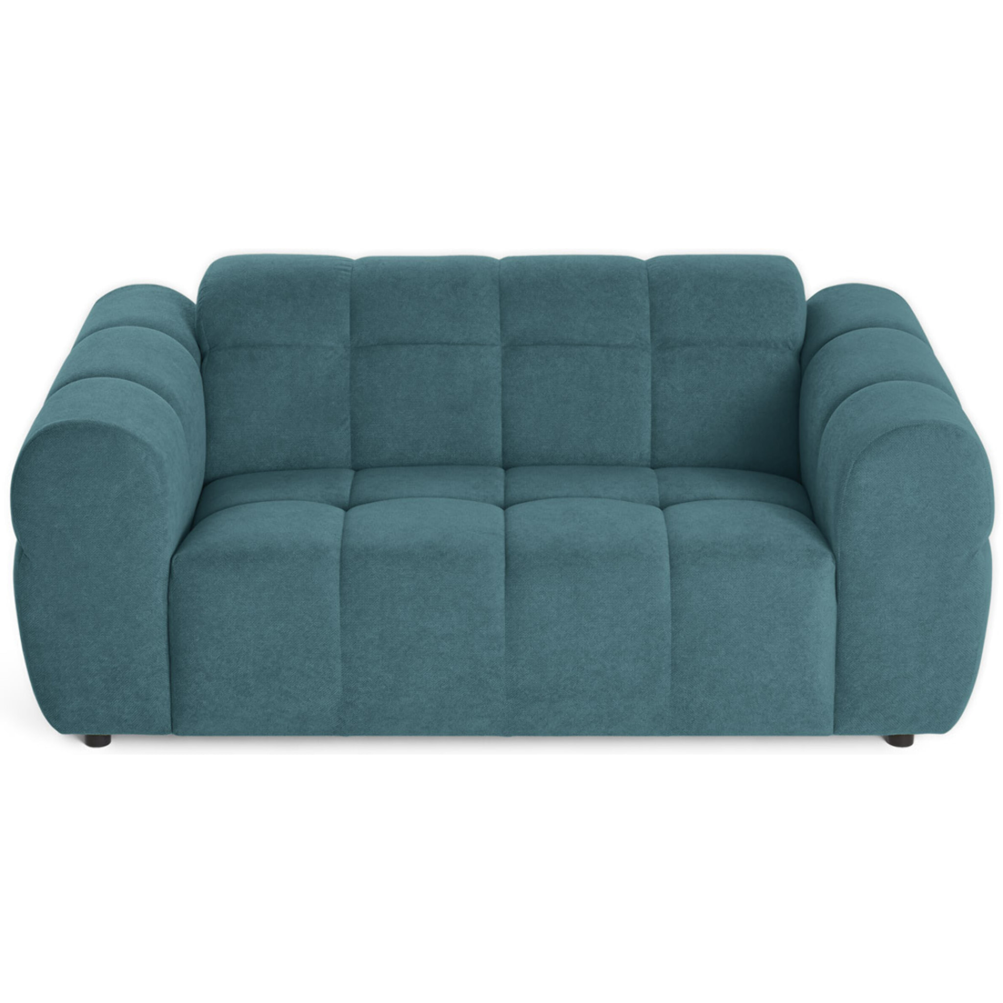 Ray - canapé droit 2 places en tissu texturé - Bleu grisé