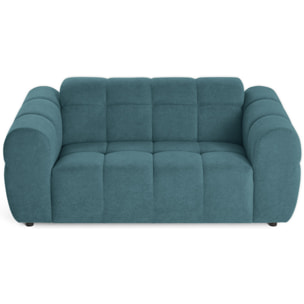 Ray - canapé droit 2 places en tissu texturé - Bleu grisé
