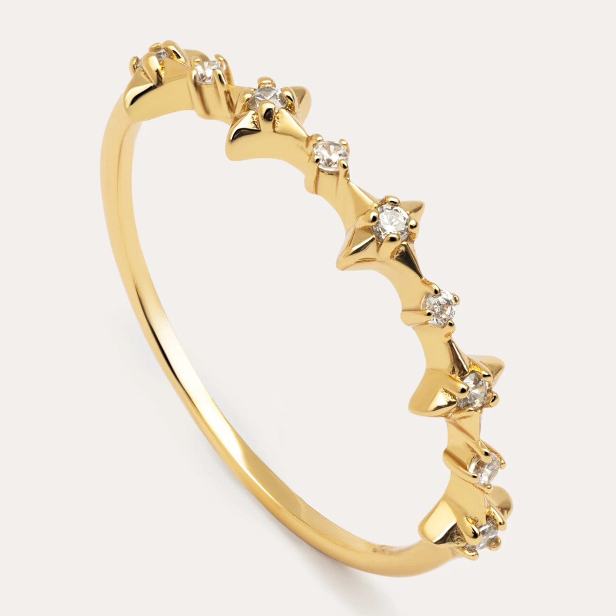 Anillo Starla Plata Baño Oro