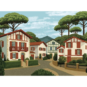 Papier peint panoramique Le village basque de Sare  Intissé