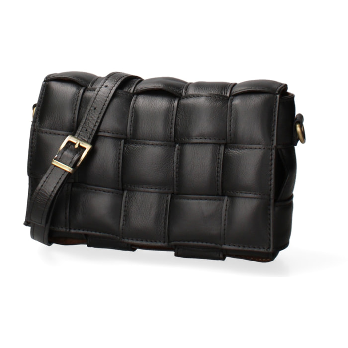 Borsa a tracolla da donna Made in Italy - Modello Artena - 100% pelle - 26.0 x 17.0 x 6.0 cm