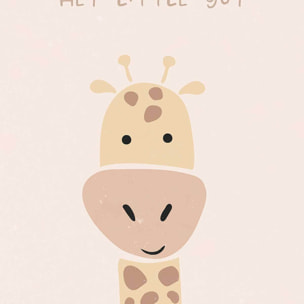 Affiche enfant girafe Affiche + cadre en bois - Noir