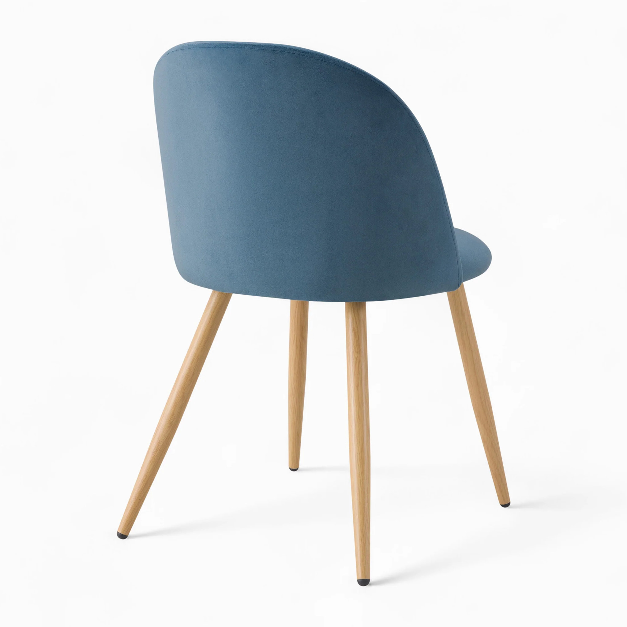 Pack 4 chaises en velours bleu foncé et bleu - Cozy