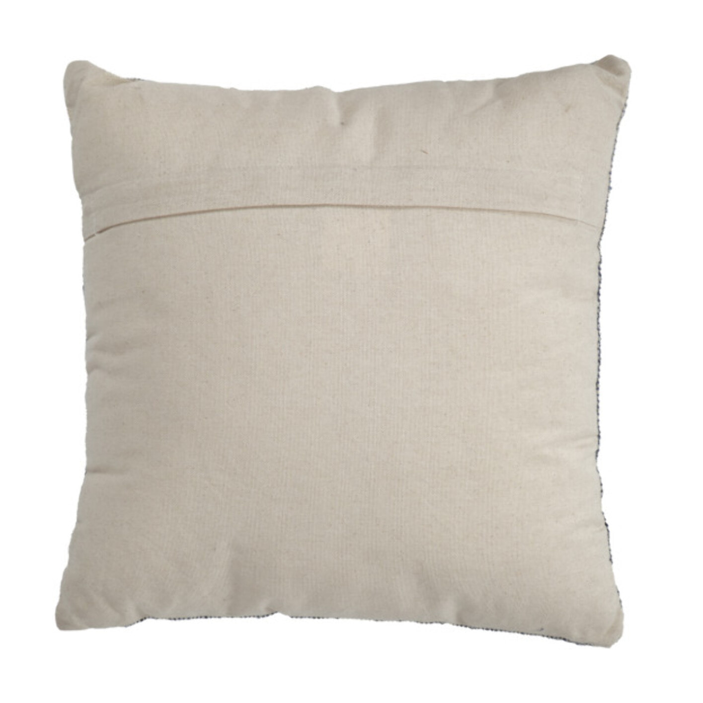 Coussin en coton brodé carré 40 x 40 cm motifs à rayures - LINE