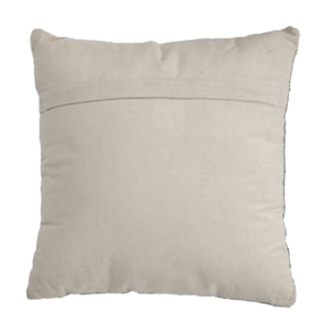 Coussin en coton brodé carré 40 x 40 cm motifs à rayures - LINE
