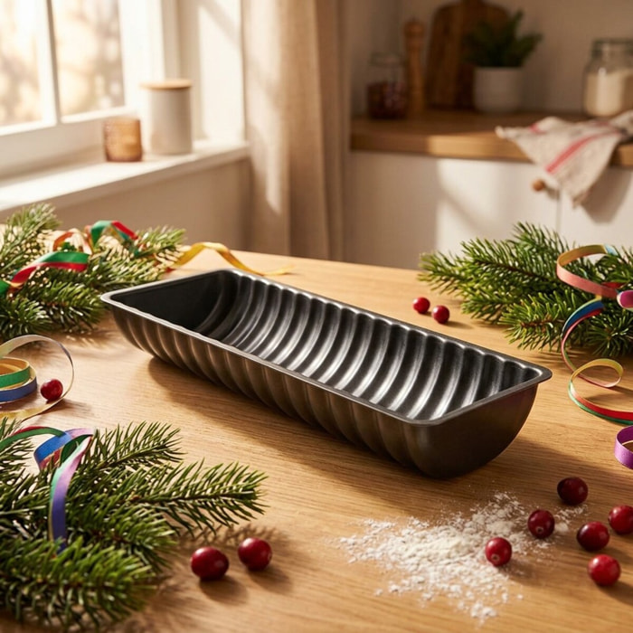 Moule à bûche de Noël 32 x 12,5 cm Zenker Black Metallic