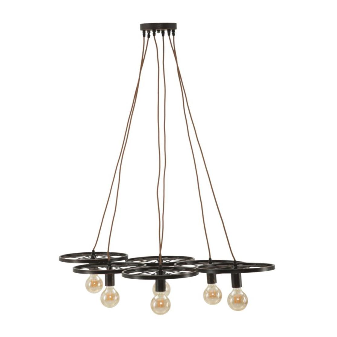 LAMPADARIO INDUST CIRCLE 6 LUCI OFFICINE 55 BICOLORE