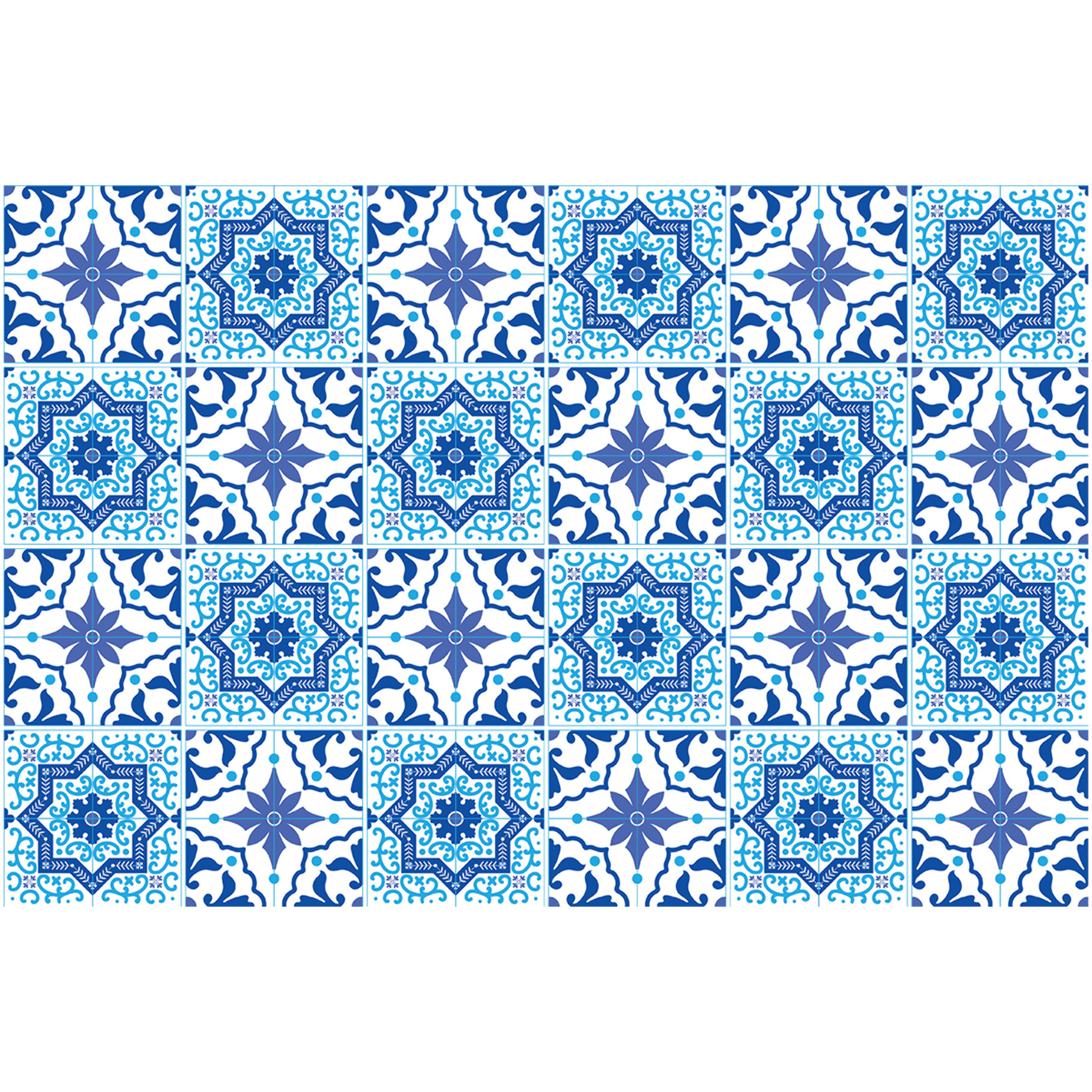 Stickers muraux - Sticker Mural Carrelage adhésif Cuisine Salle de Bain - 24 STICKERS CARRELAGES AZULEJOS GONZALO