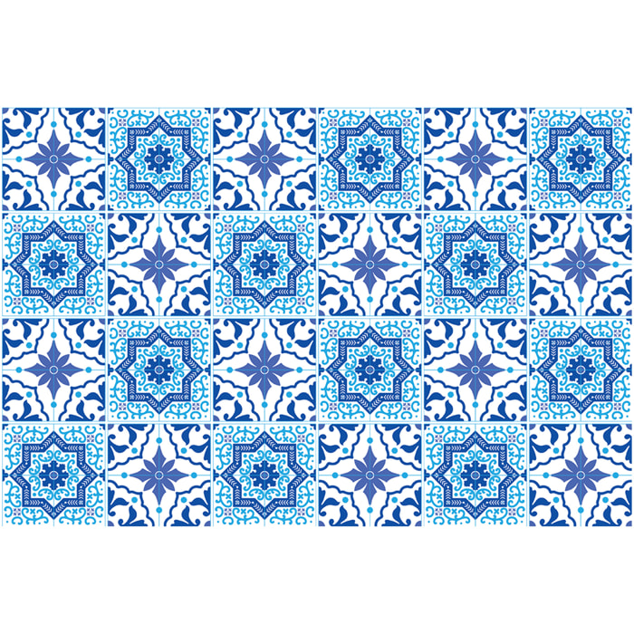 Stickers muraux - Sticker Mural Carrelage adhésif Cuisine Salle de Bain - 24 STICKERS CARRELAGES AZULEJOS GONZALO