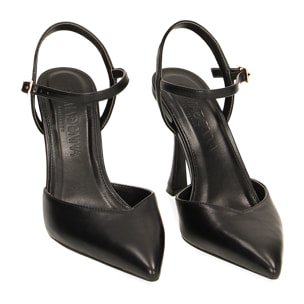 Décolleté Slingback nere, tacco 9,5 cm