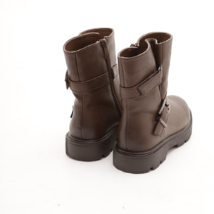 BIKER BASSO CON CINTURINO CAVIGLIA MARRONE