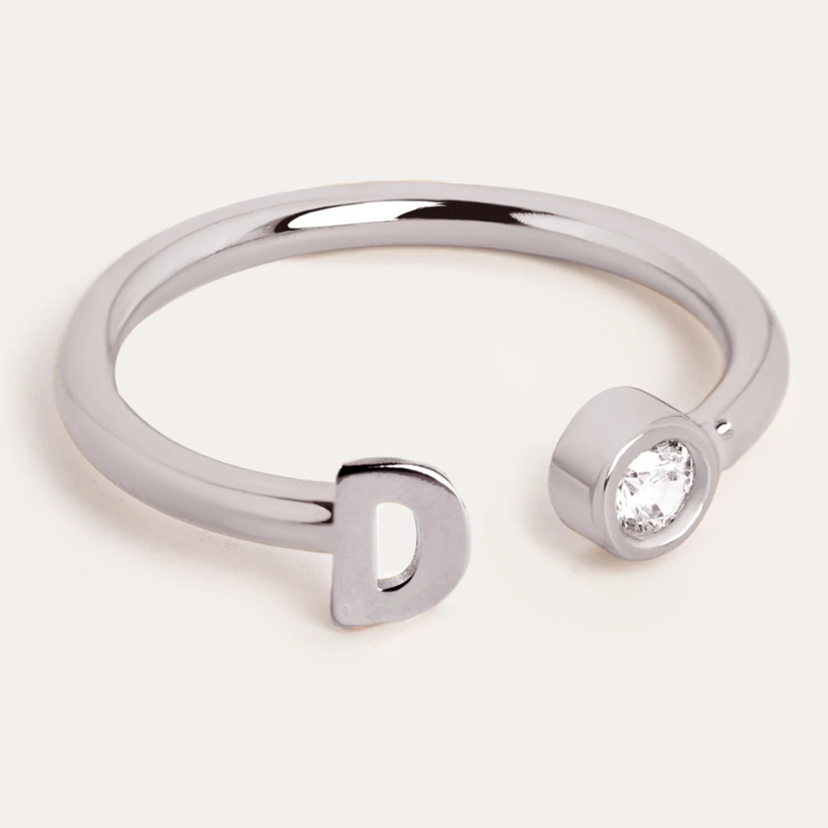 Anillo Personalizado Letter Spark Plata