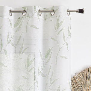 Voilage imprimé 'Bambou' - Vert Olive