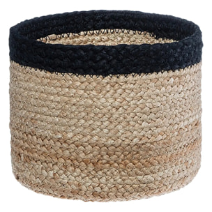 Set de 3 paniers - jute - noir