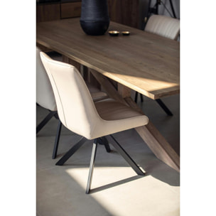 Table chêne massif 200 cm pied oblique HUDSON