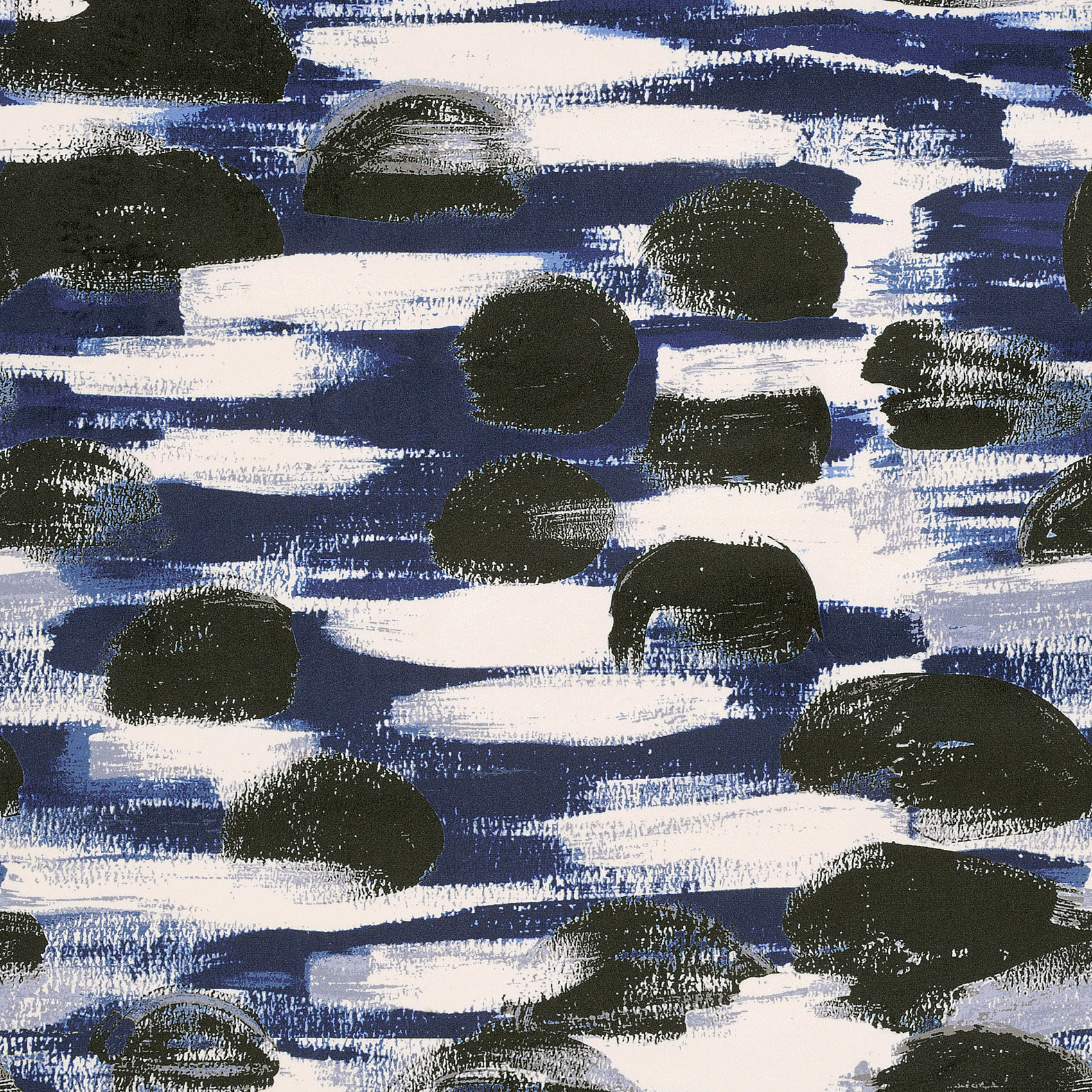 Rideau à Oeillets Paysage Abstrait - Bleu Roi