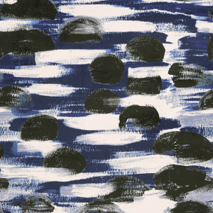 Rideau à Oeillets Paysage Abstrait - Bleu Roi