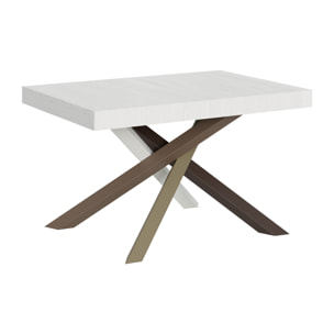 Table extensible 90x140/244 cm Volantis Frêne Blanc cadre 4/C