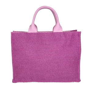 Borsa a mano  da donna Misto pelle e tessuto Made in Italy 31x41,5x15,5 cm